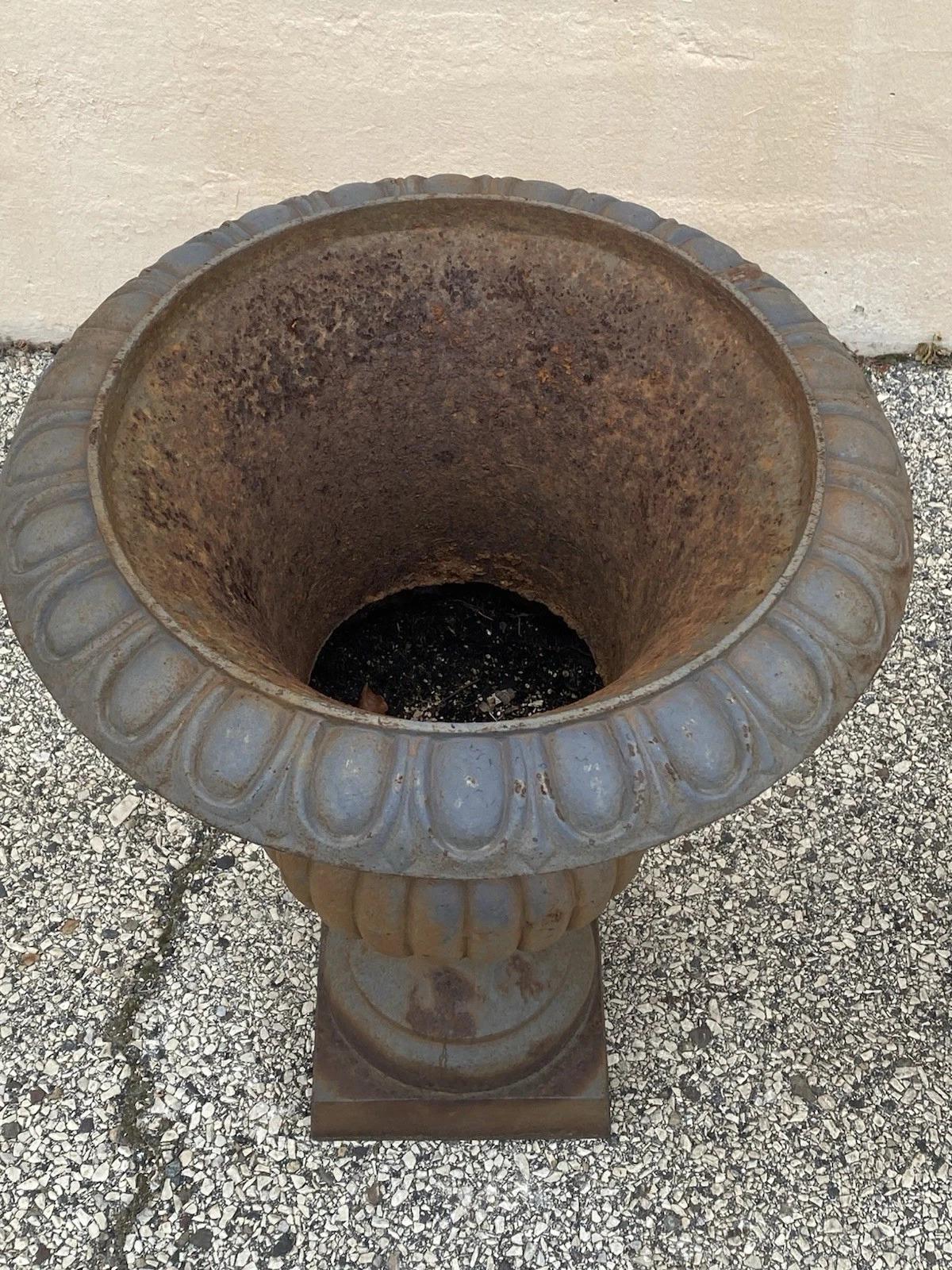 Jardineras grandes de hierro fundido con forma de urna de 30