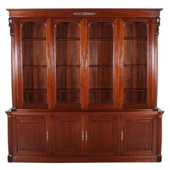 Vintage French Empire-Style Mahogany Bookcase