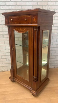 Vintage French Empire Style Mahogany Display Vitrine Cabinet