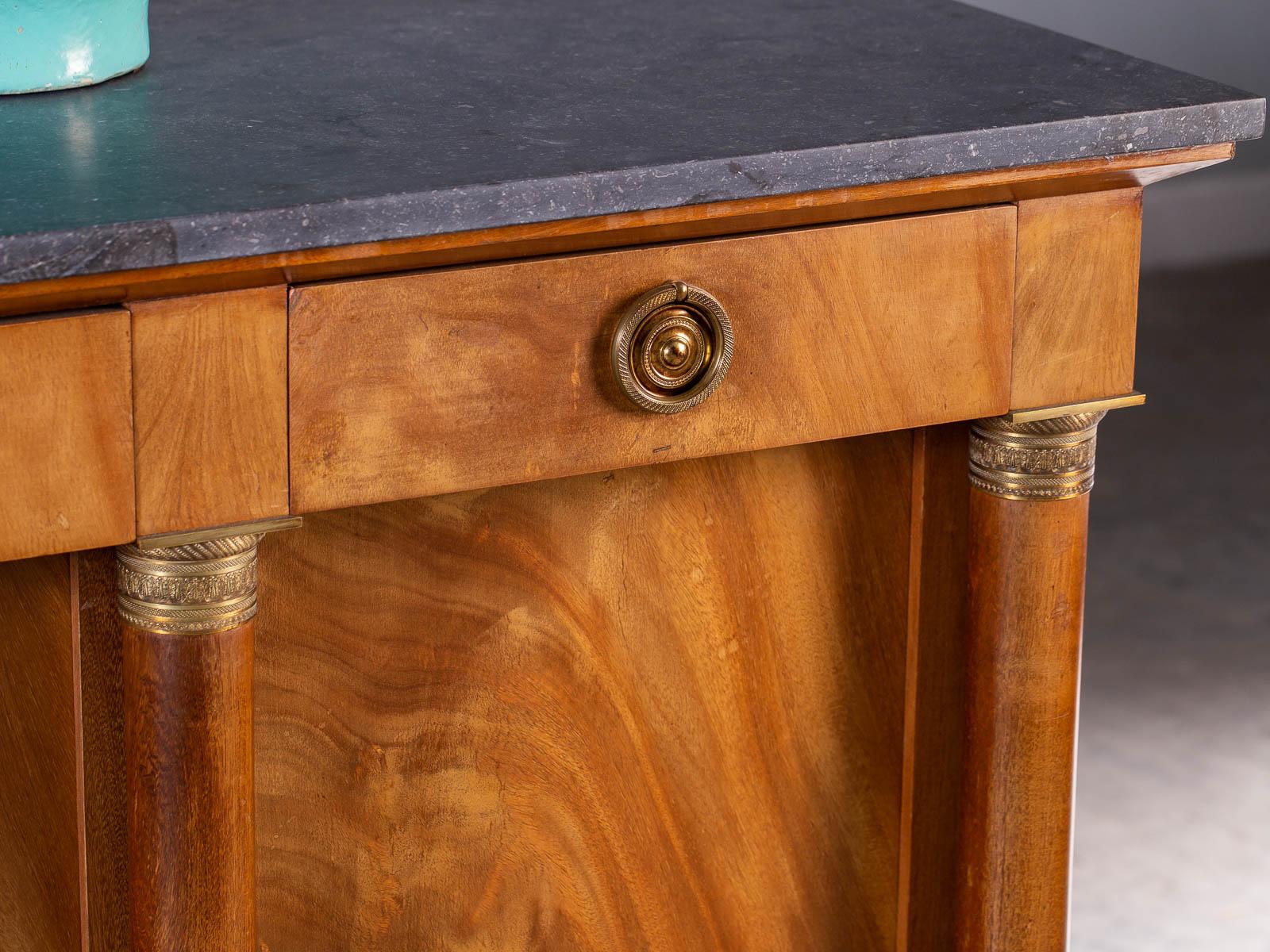 Vintage French Empire Style Mahogany Marble Top Buffet, circa 1920 7