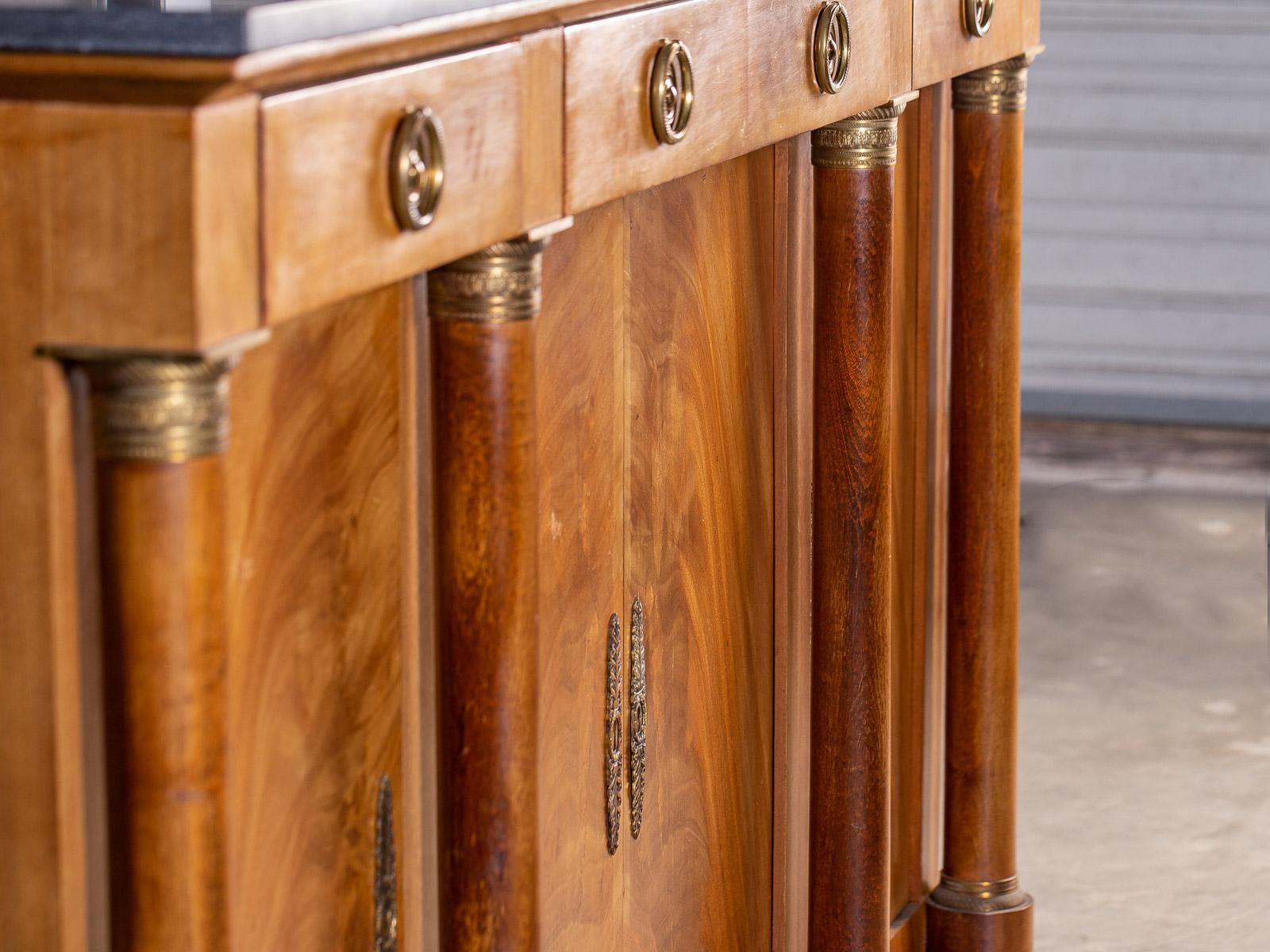 Vintage French Empire Style Mahogany Marble Top Buffet, circa 1920 13