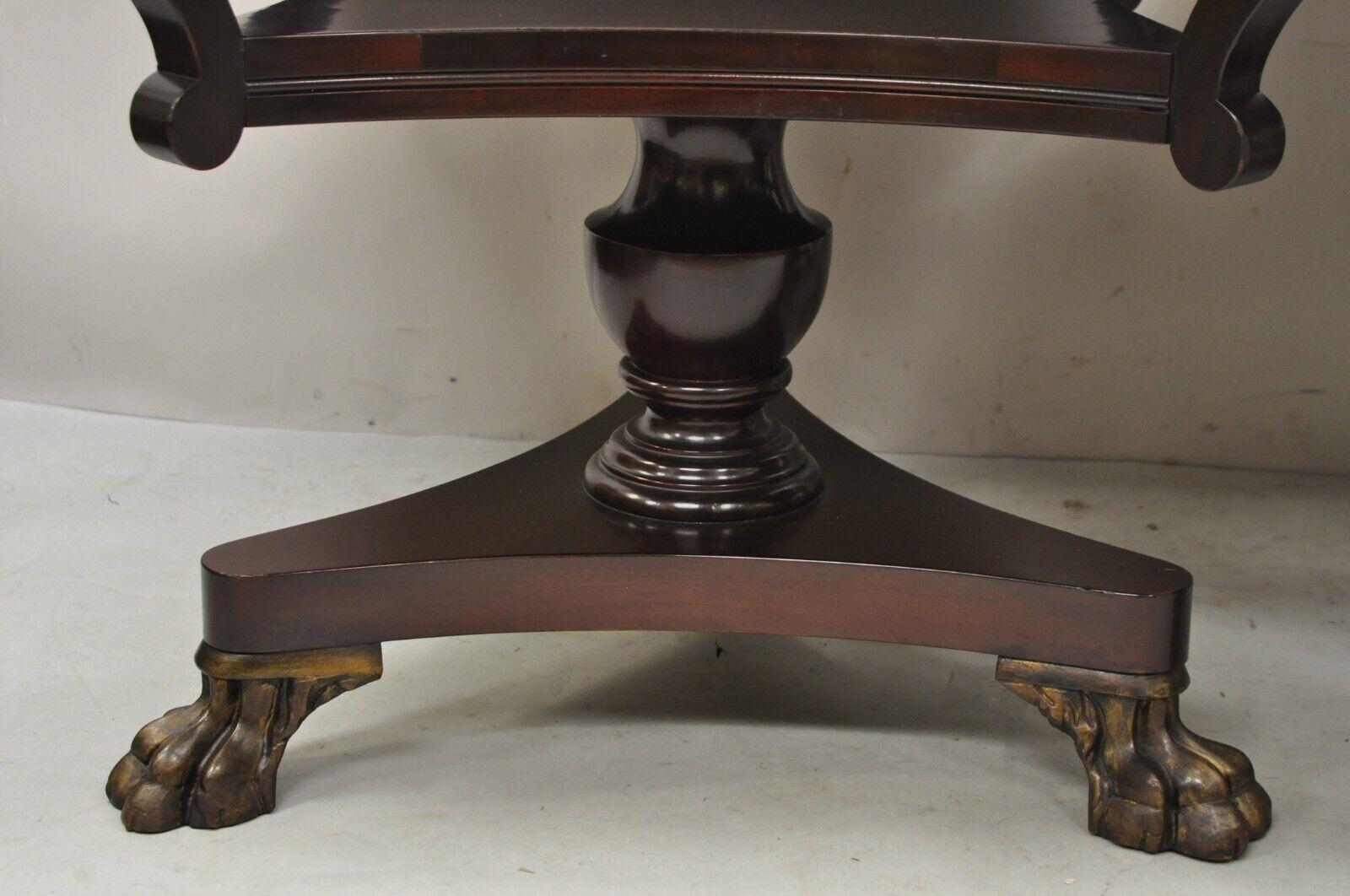 Vintage French Empire Style Mahogany Paw Feet Side Tables, a Pair In Good Condition For Sale In Philadelphia, PA