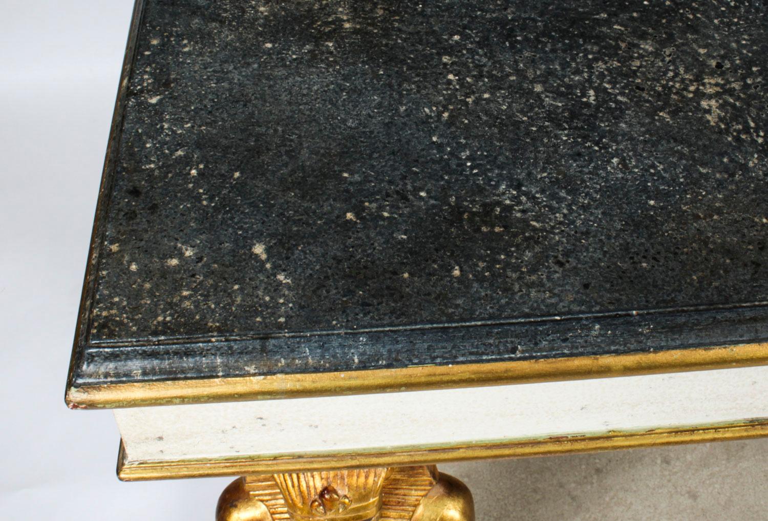 Vintage French Empire Style Painted Console Table Mid 20th Century For Sale 6