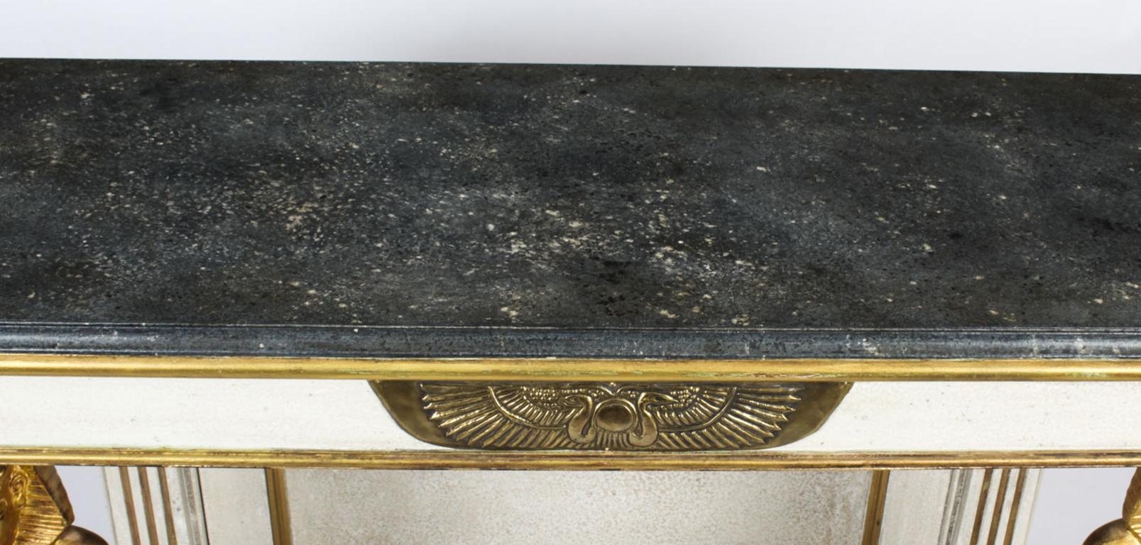Table console peinte vintage de style Empire français Milieu du 20ème siècle en vente 2