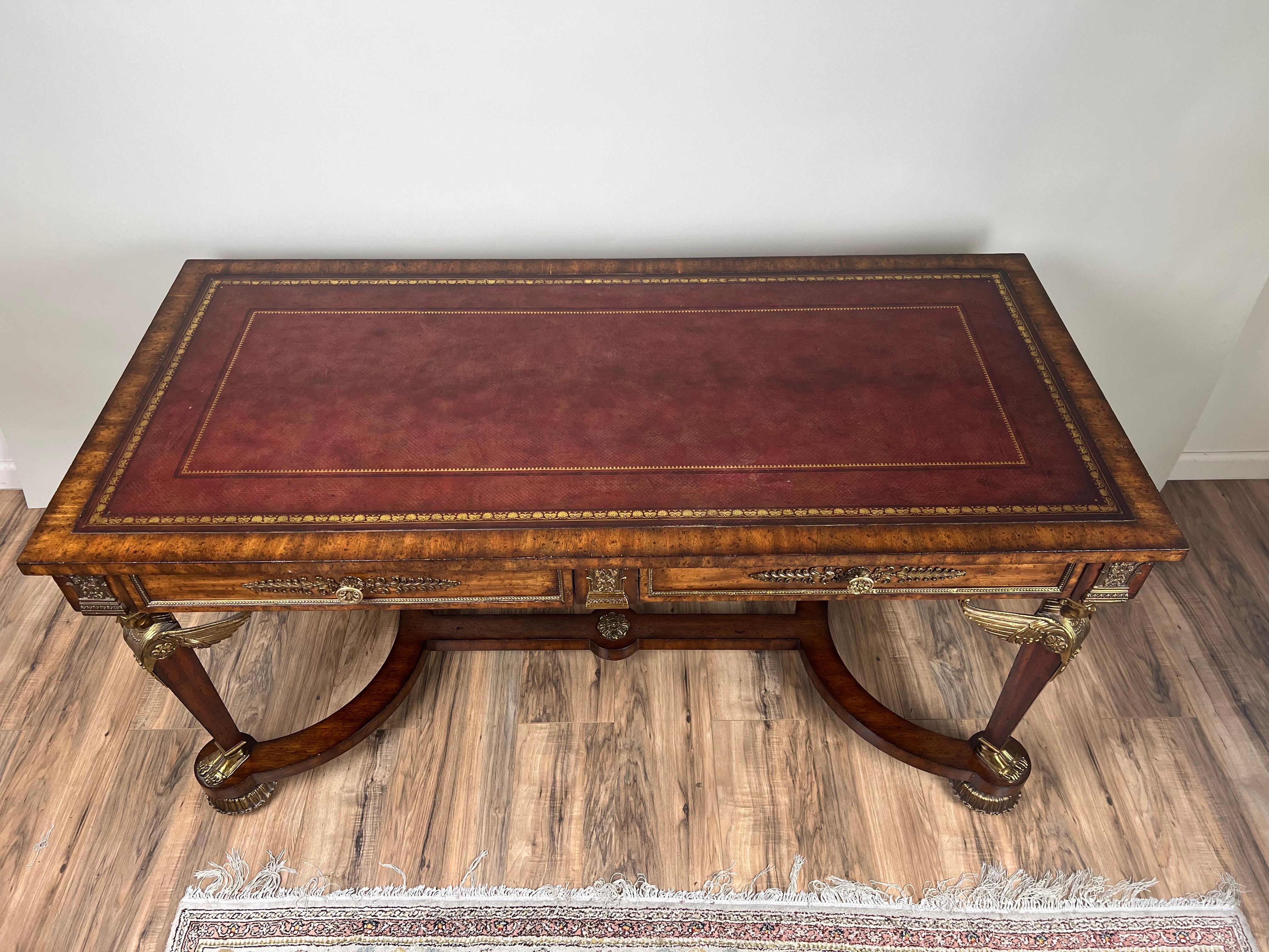 Vintage Französisch Empire Stil Partner Schreibtisch von Maitland Smith im Angebot 4