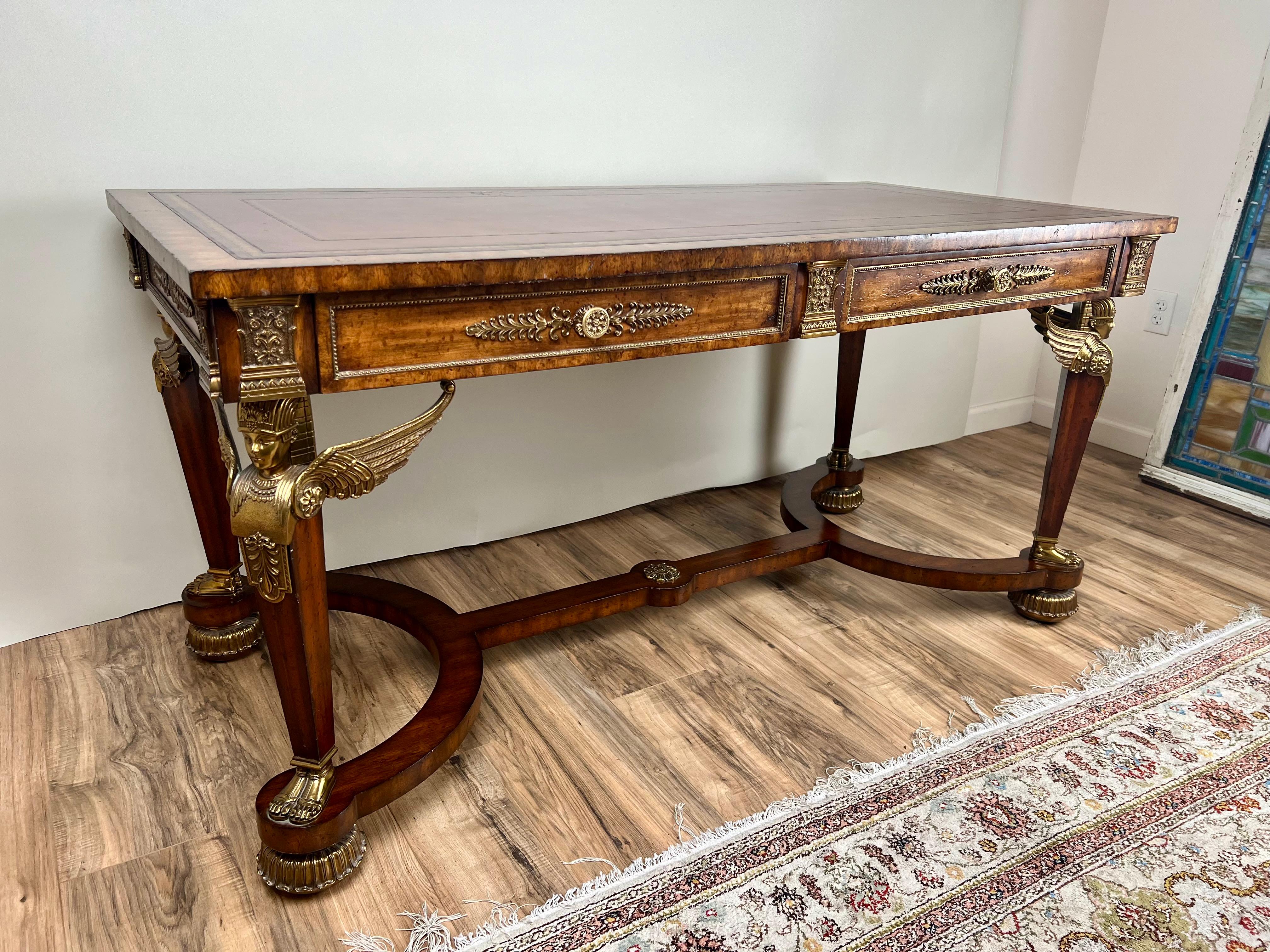 Vintage Französisch Empire Stil Partner Schreibtisch von Maitland Smith im Angebot 6
