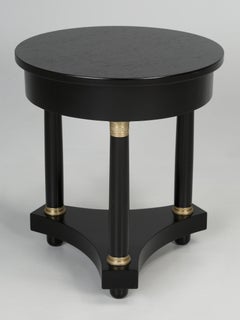 Vintage French Empire Style Side Table in an Ebonized Mahogany Finish, Restored