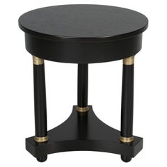 Vintage French Empire Style Side Table in an Ebonised Mahogany Finish, Restored 
