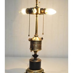 Vintage French Empire Style Small Bronze Urn Form Boudoir Vanity Table Lamp