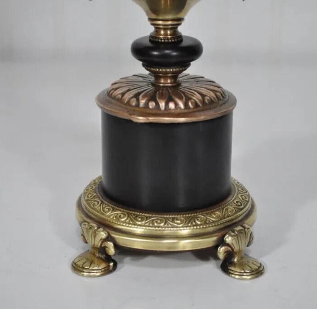 Vintage French Empire Style Small Bronze Urn Form Boudoir Vanity Table Lamp In Good Condition For Sale In Philadelphia, PA