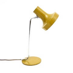 Vintage French Enamelled Tole and Chrome Desk Lamp