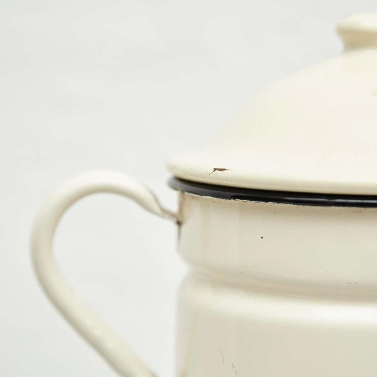 Vintage French Enamelwared Sculptural Decorative Coffee Maker, circa