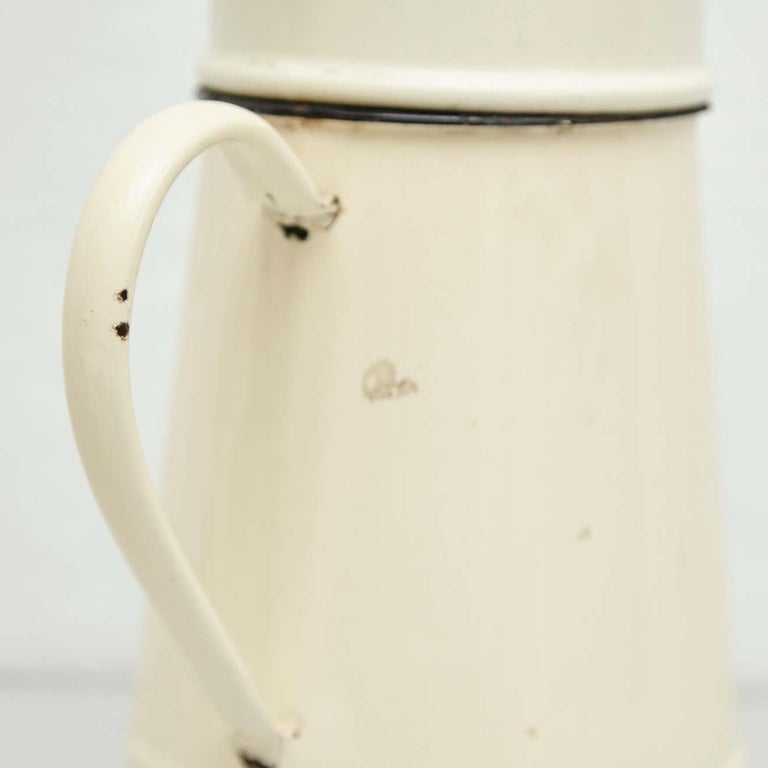Vintage French Enamelwared Sculptural Decorative Coffee Maker, circa