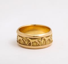 Vintage French Equestrian Band Ring 18kt