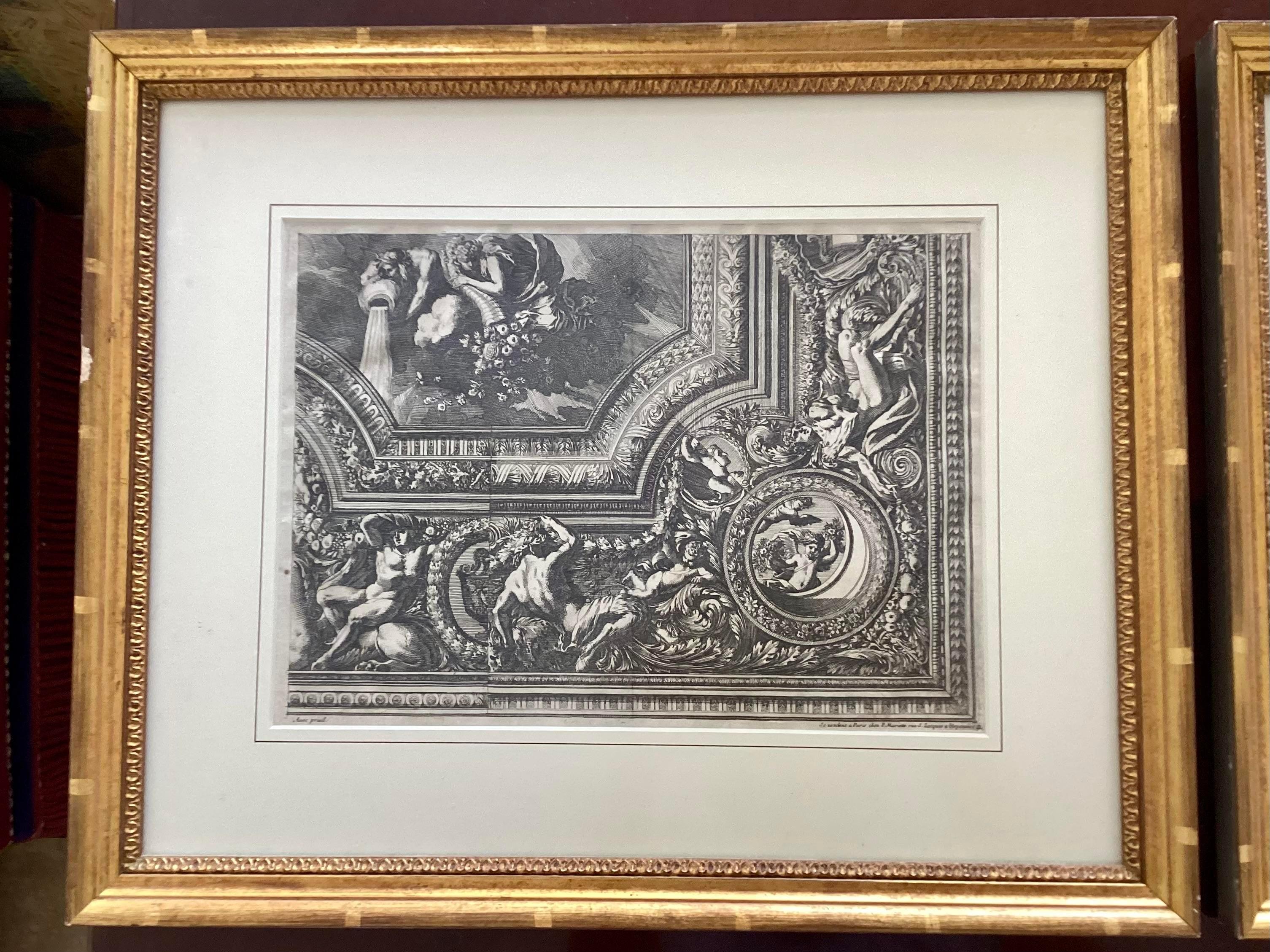 French Provincial Vintage French Etchings, a Pair For Sale