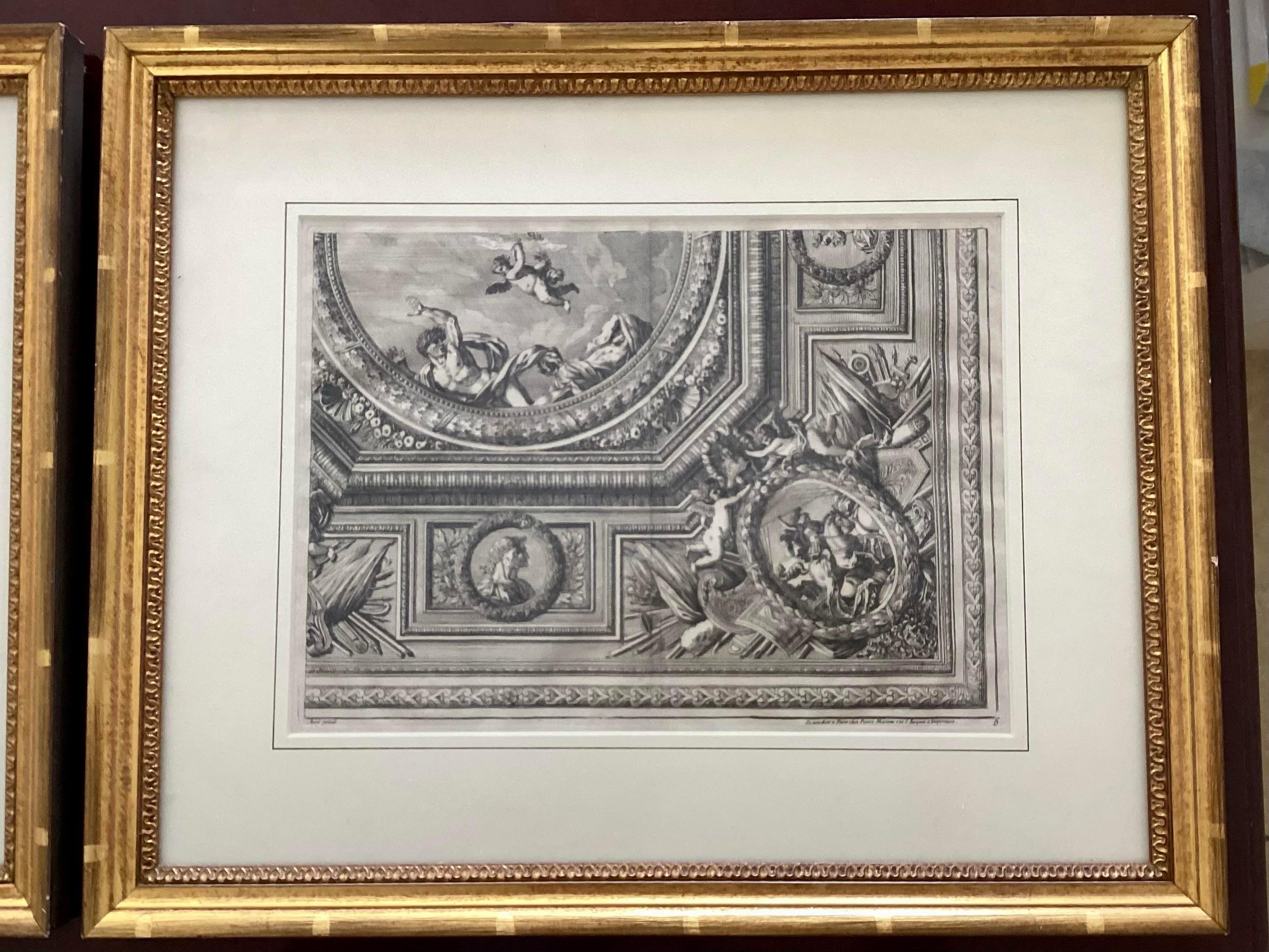 Vintage French Etchings, a Pair In Good Condition For Sale In Los Angeles, CA