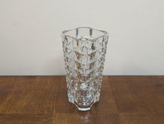 Vintage French Faceted Molded Glass Vase