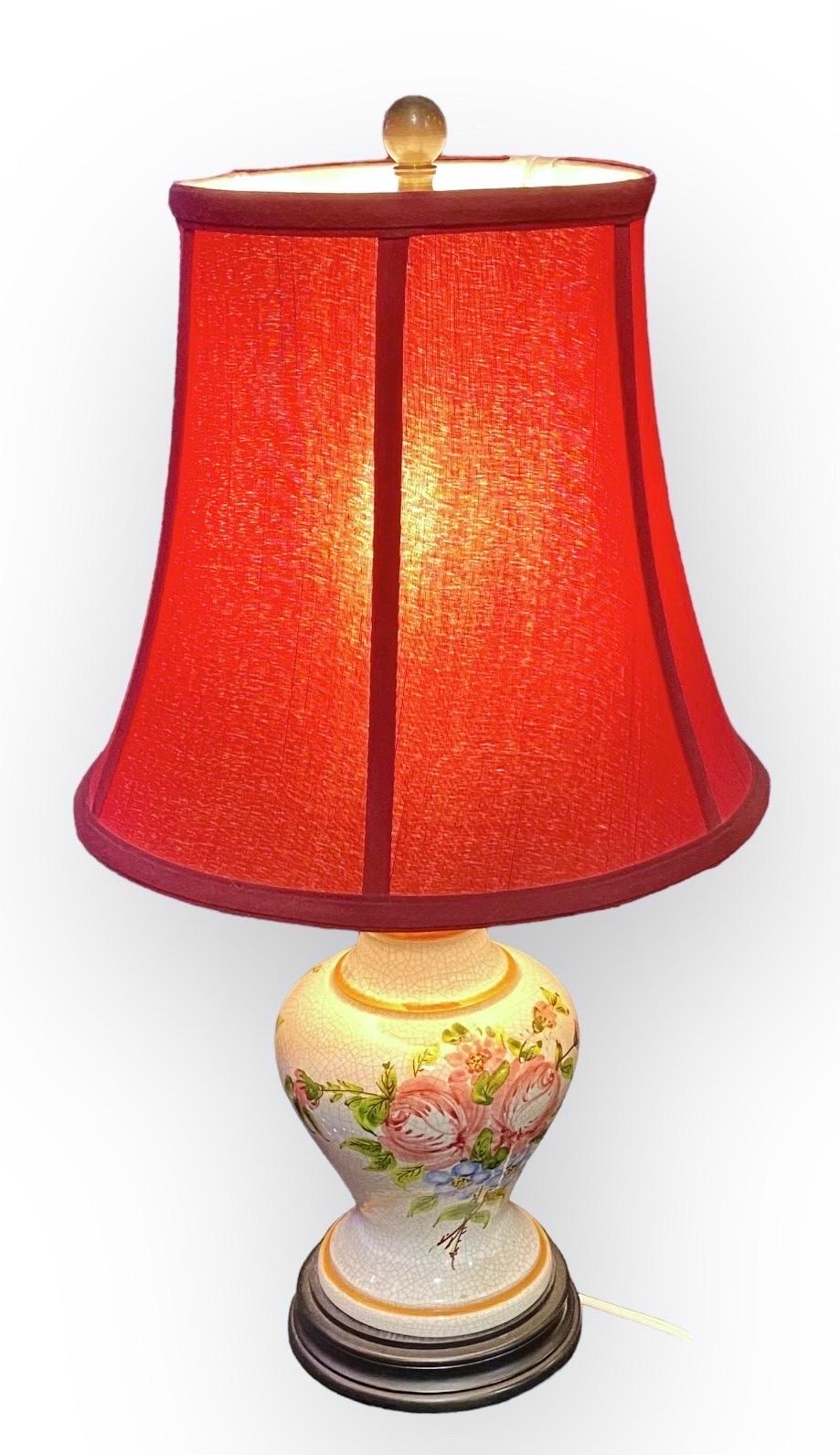 Vintage French Faience Table Lamp In Good Condition For Sale In New Orleans, LA