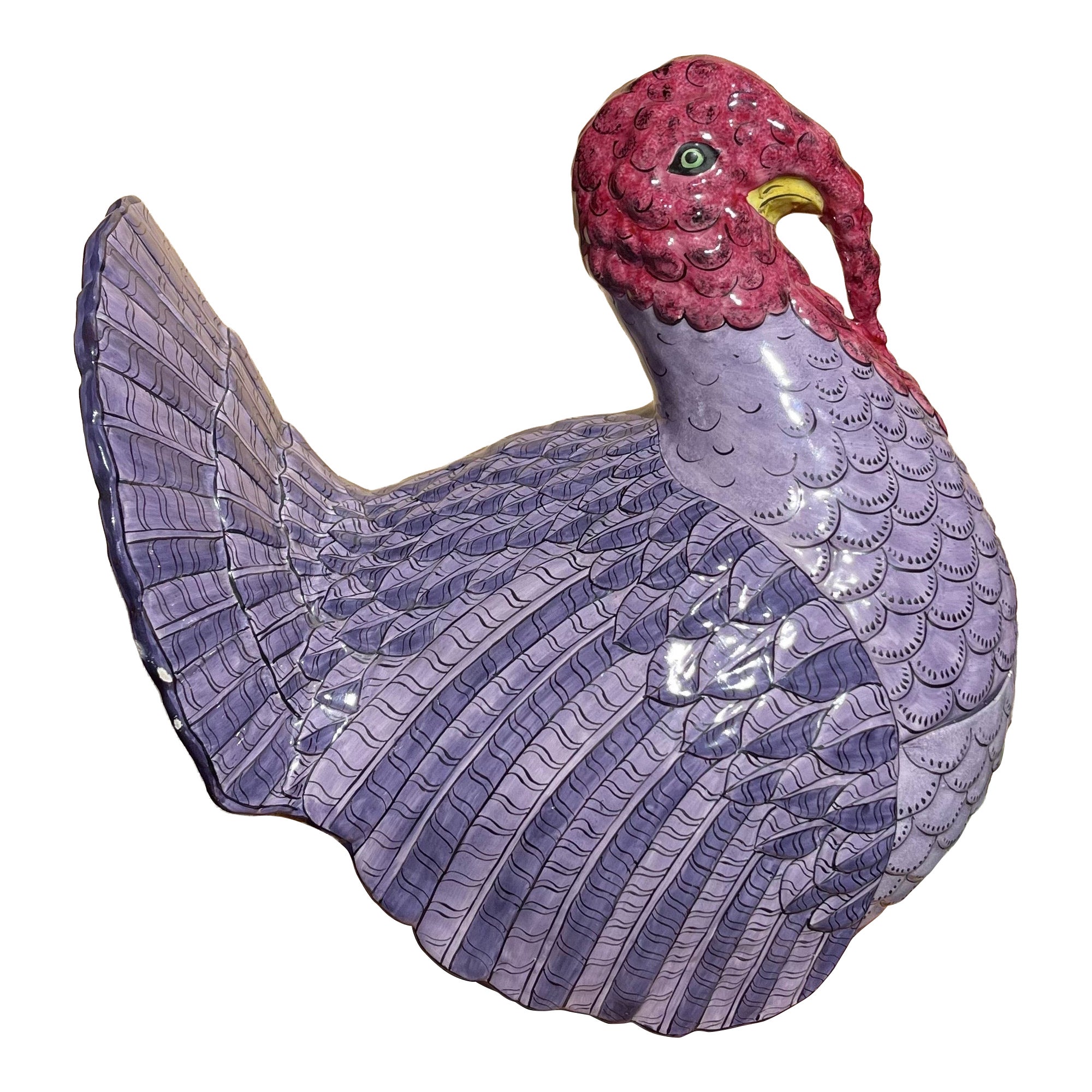 Vintage French Faience Turkey Form Soup Tureen Centerpiece Majolica