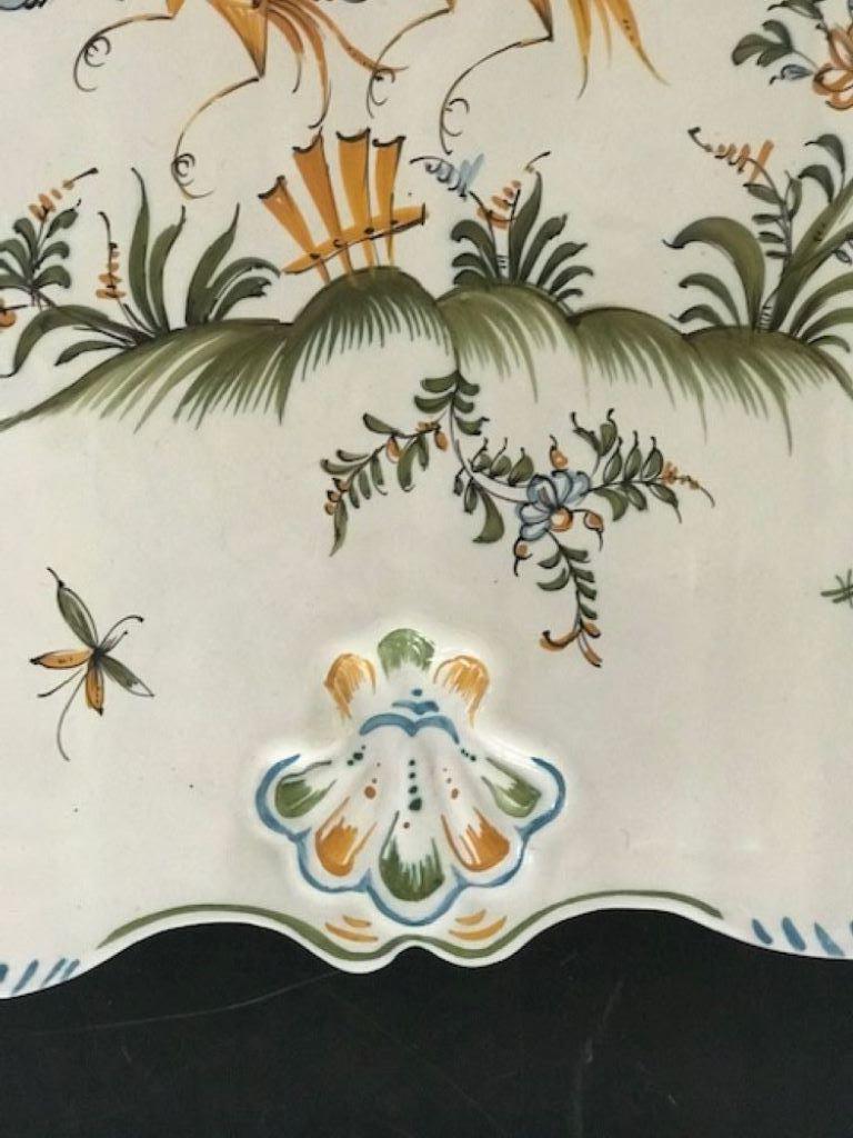 Französische Fayence-Wand Lavabo aus Lallier Moustiers aus Fayence, 3 Teile (Keramik)