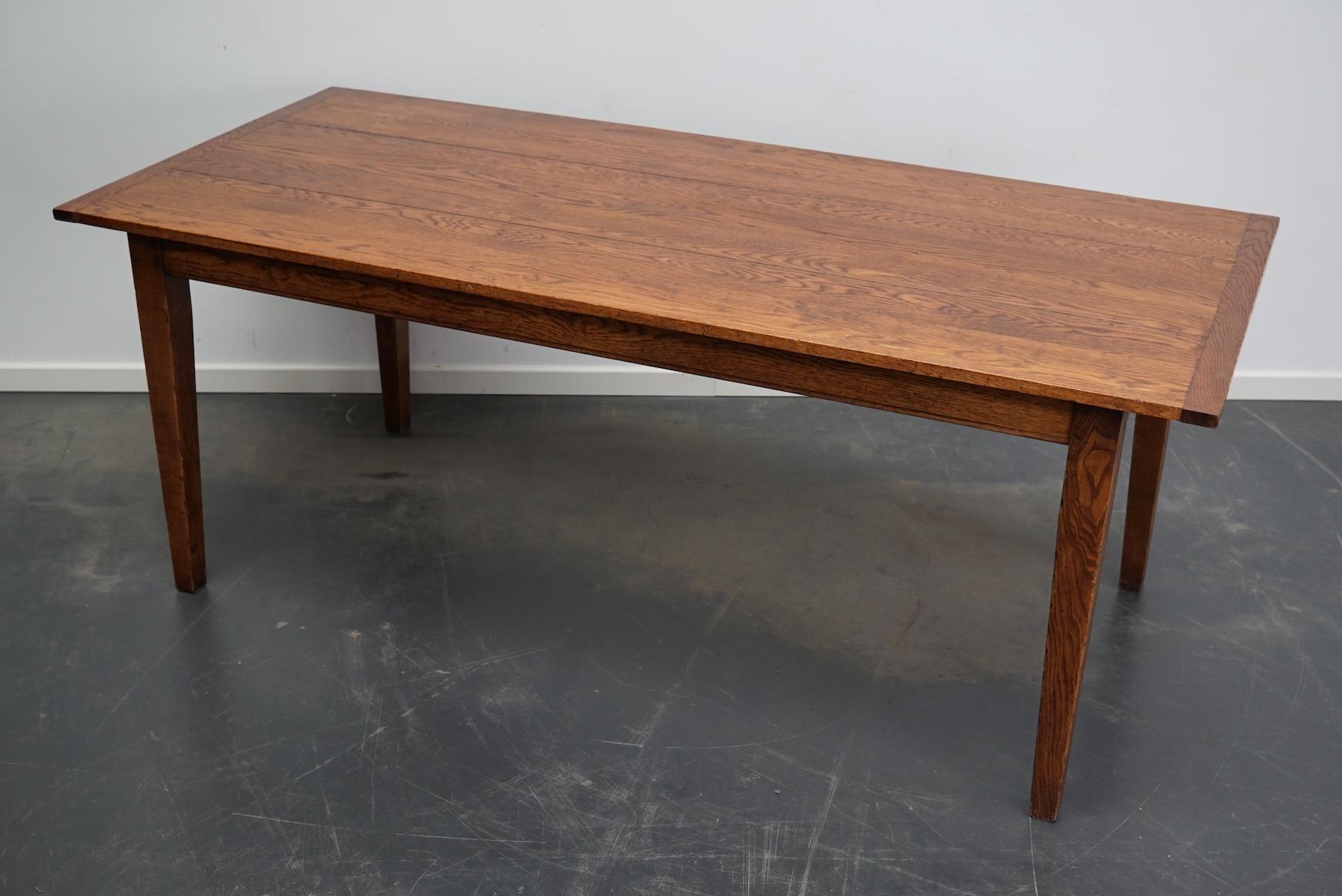 Vintage French Farmhouse Oak Dining Table, 1950s 5