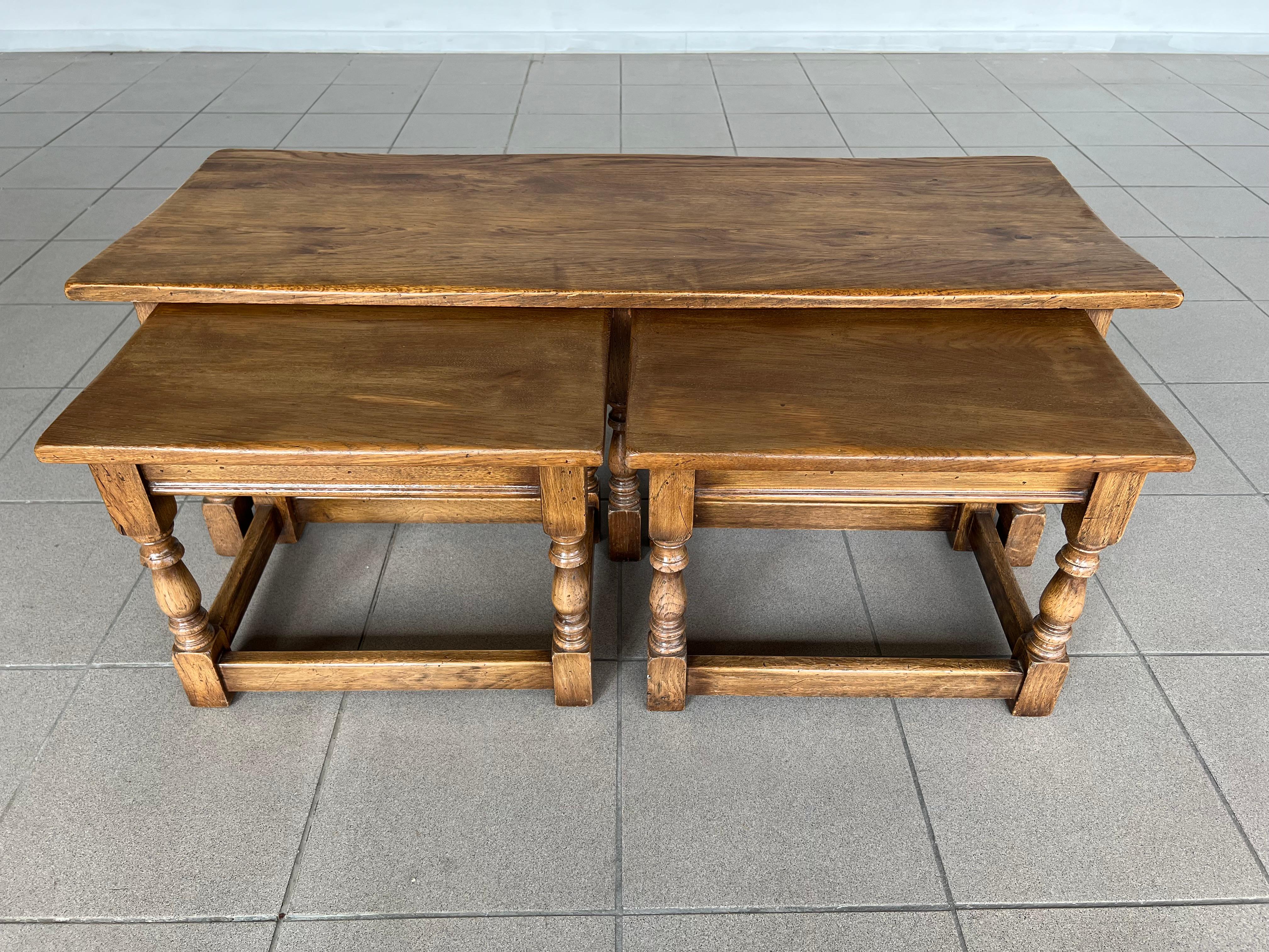 French Provincial Vintage French Farmhouse Style Coffee Table Nest - Set of 3