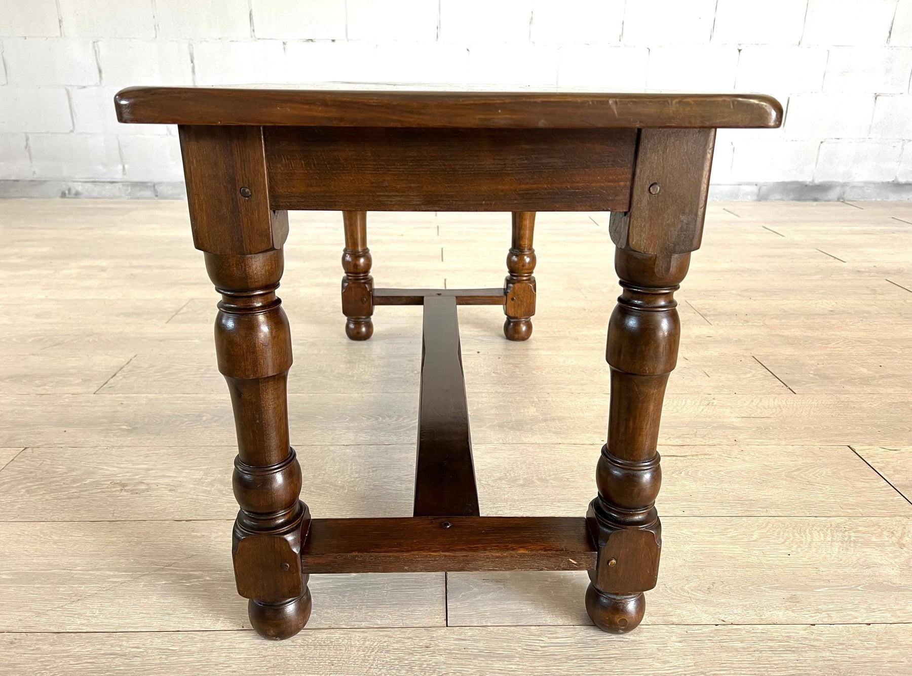 20ième siècle Vintage French Farmhouse Walnut Side Coffee Table en vente