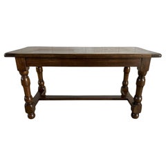 Vintage French Farmhouse Walnut Side Coffee Table