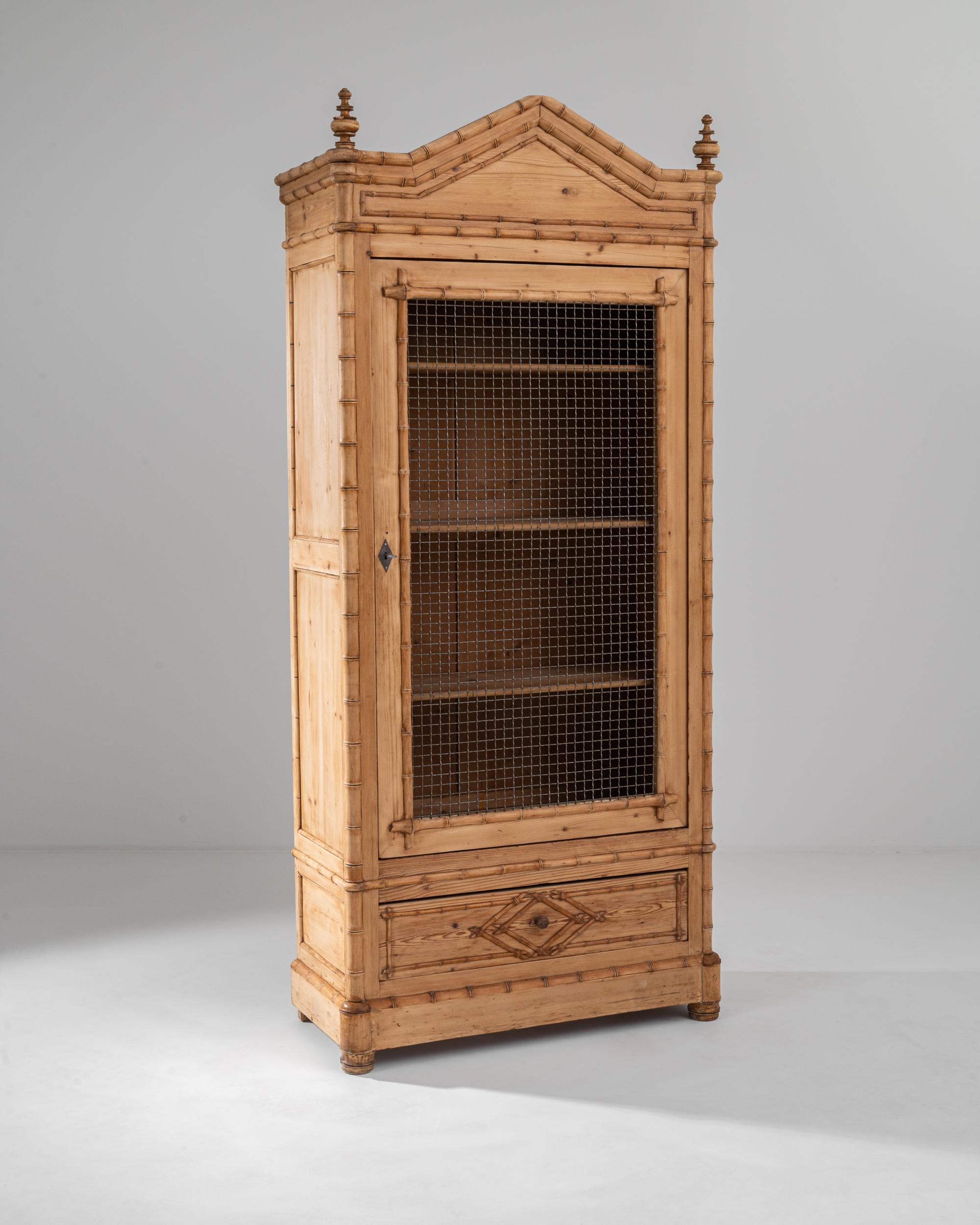Vintage French Faux Bamboo Cabinet In Good Condition In High Point, NC
