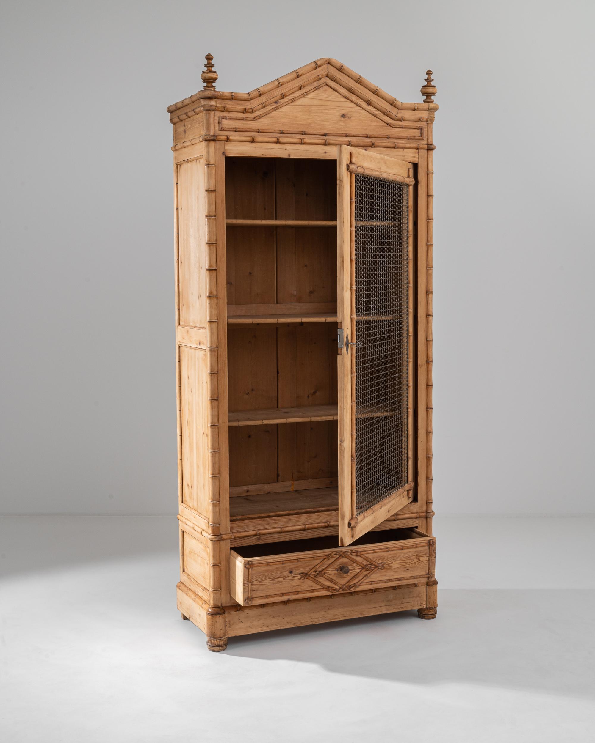 Early 20th Century Vintage French Faux Bamboo Cabinet