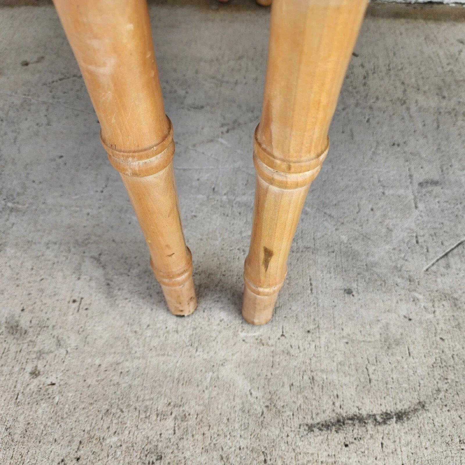 Vintage French Faux Bamboo Cane Linen Chairs Pair For Sale 9
