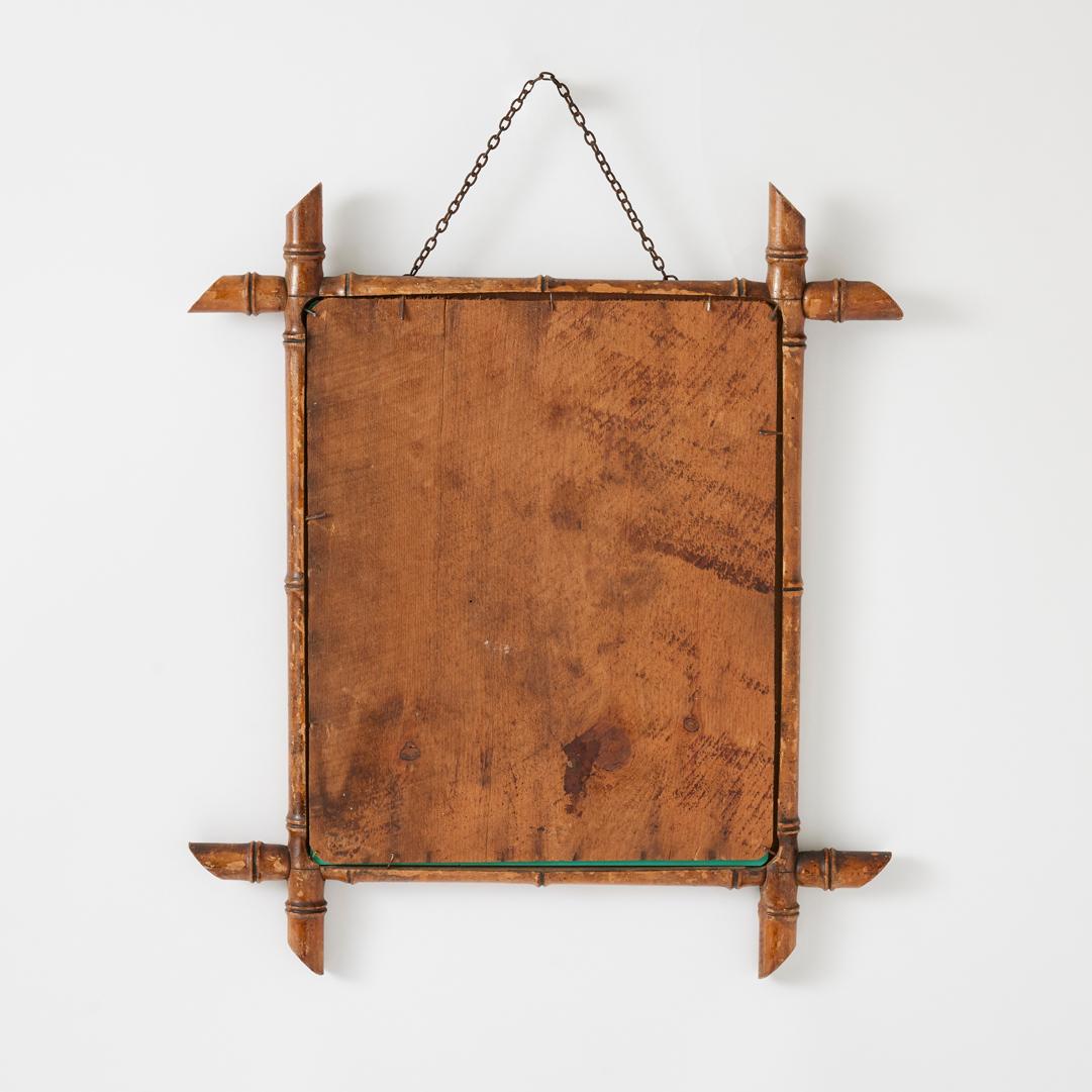 20th Century Vintage French Faux Bamboo Mirror