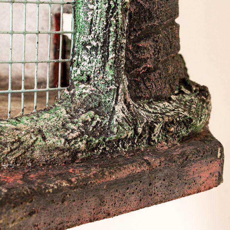 20th Century Vintage French Faux Bois Cement Large Bird Cage
