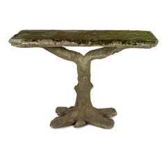 Vintage French Faux Bois Garden Console