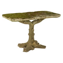 Vintage French Faux Bois Garden Console