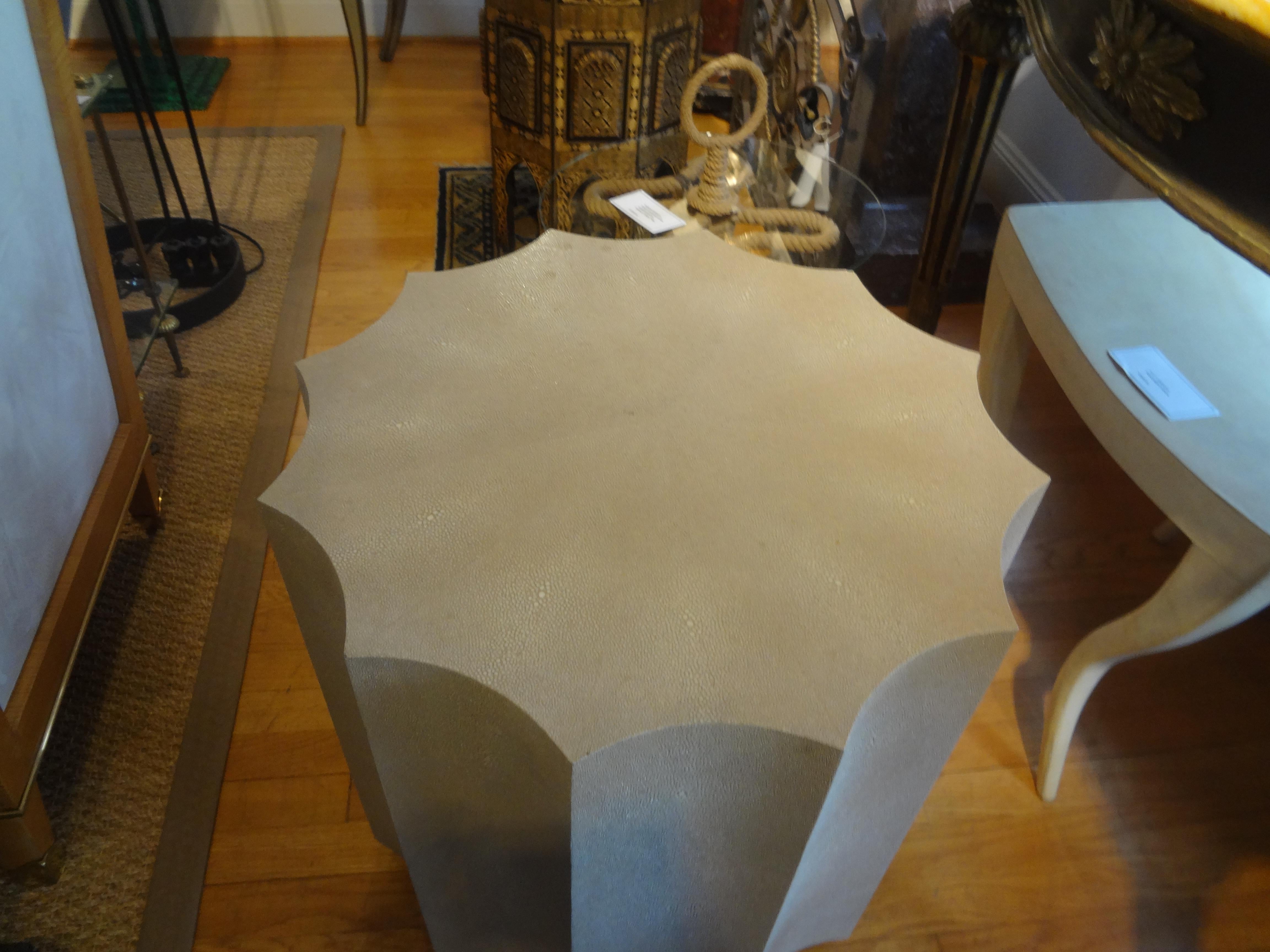 Vintage French Faux Stingray Table In Good Condition For Sale In Houston, TX