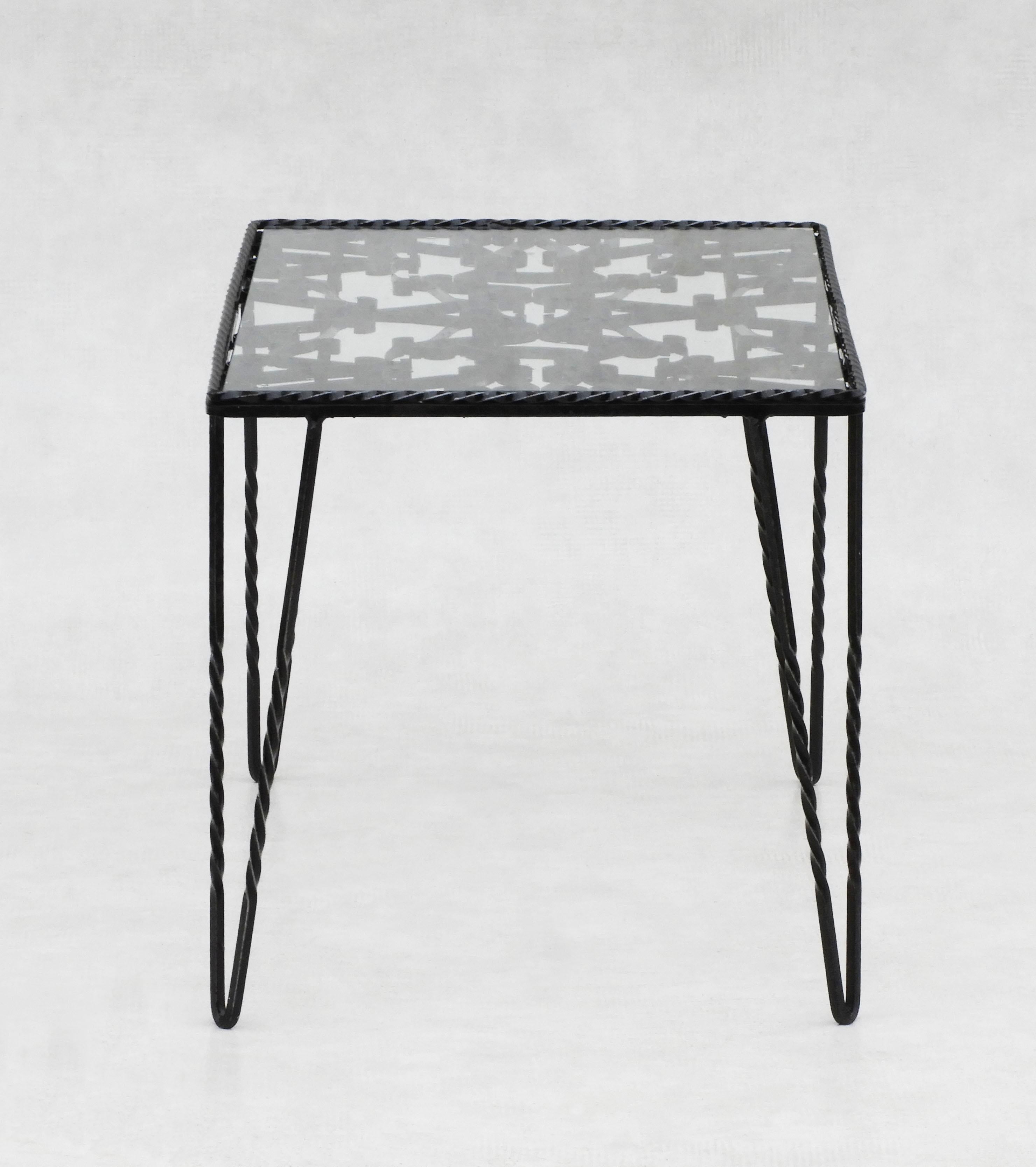 Mid-20th Century Vintage French Filigree Side Table c1950s