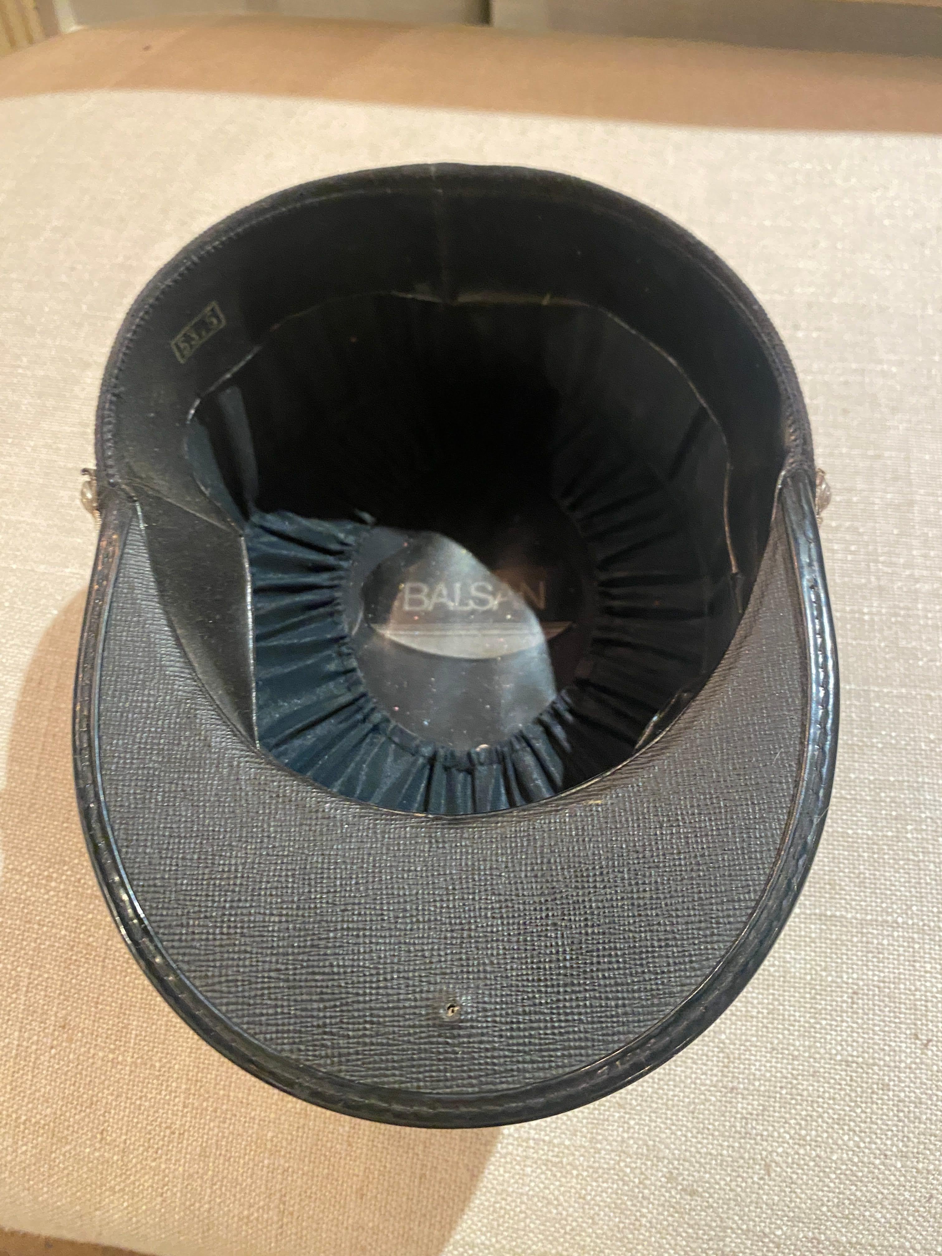 Leather Vintage French Fireman Officers Kepi Hat For Sale