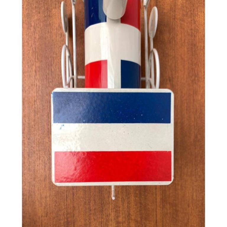 Vintage French Flag Tin Locomotive Figurine For Sale 7