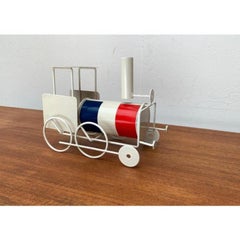 Vintage French Flag Tin Locomotive Figurine