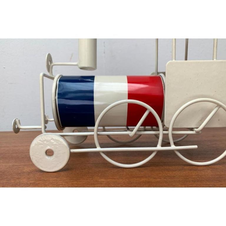 Vintage French Flag Tin Locomotive Figurine For Sale 2