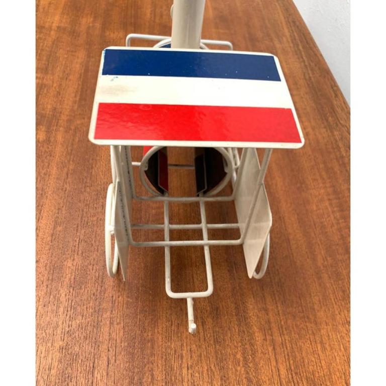 Vintage French Flag Tin Locomotive Figurine For Sale 4