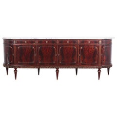 Vintage French Flame Mahogany Buffet