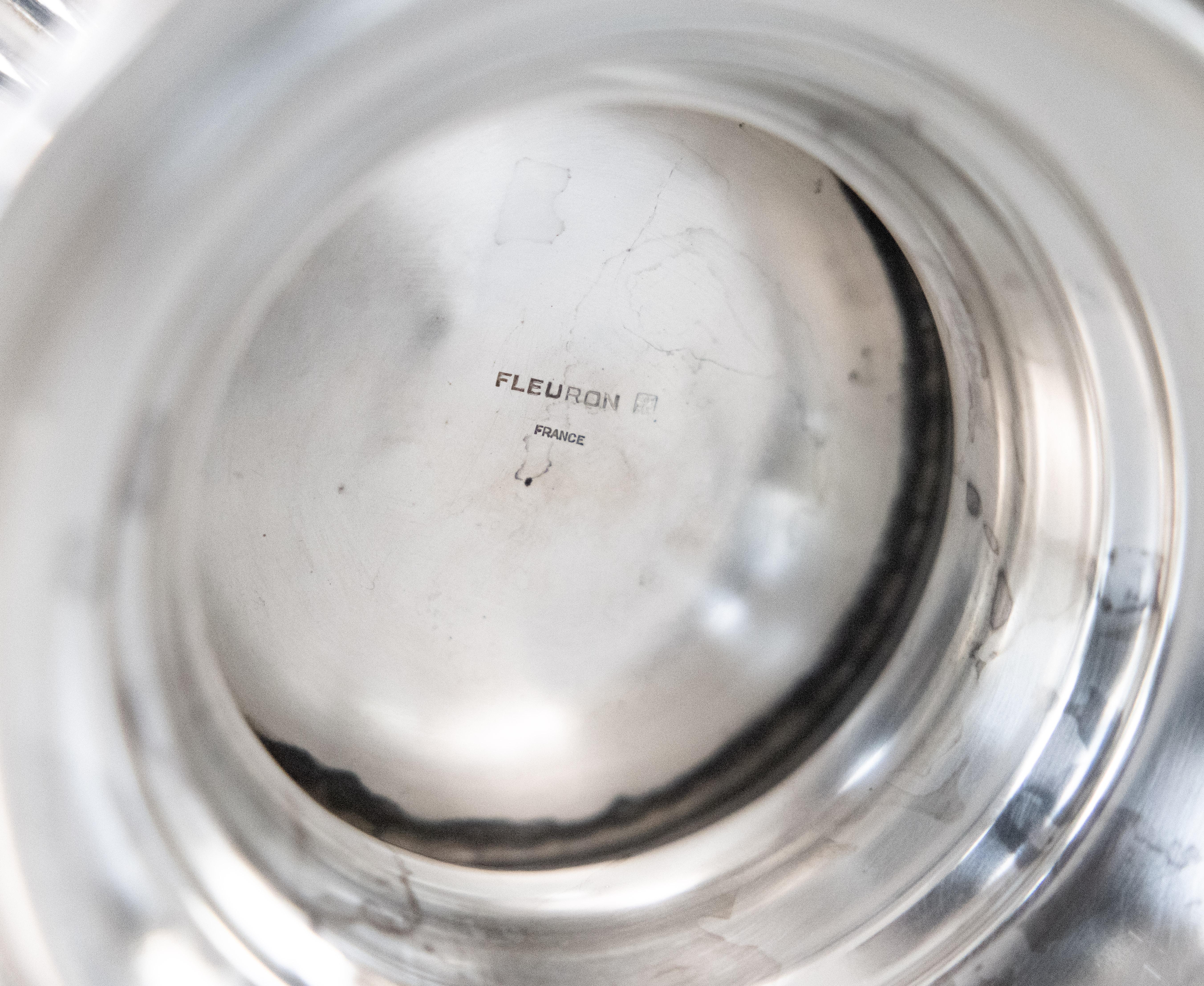 Vintage French Fleuron Christofle Silber Platte Champagner Eimer Weinkühler im Angebot 4