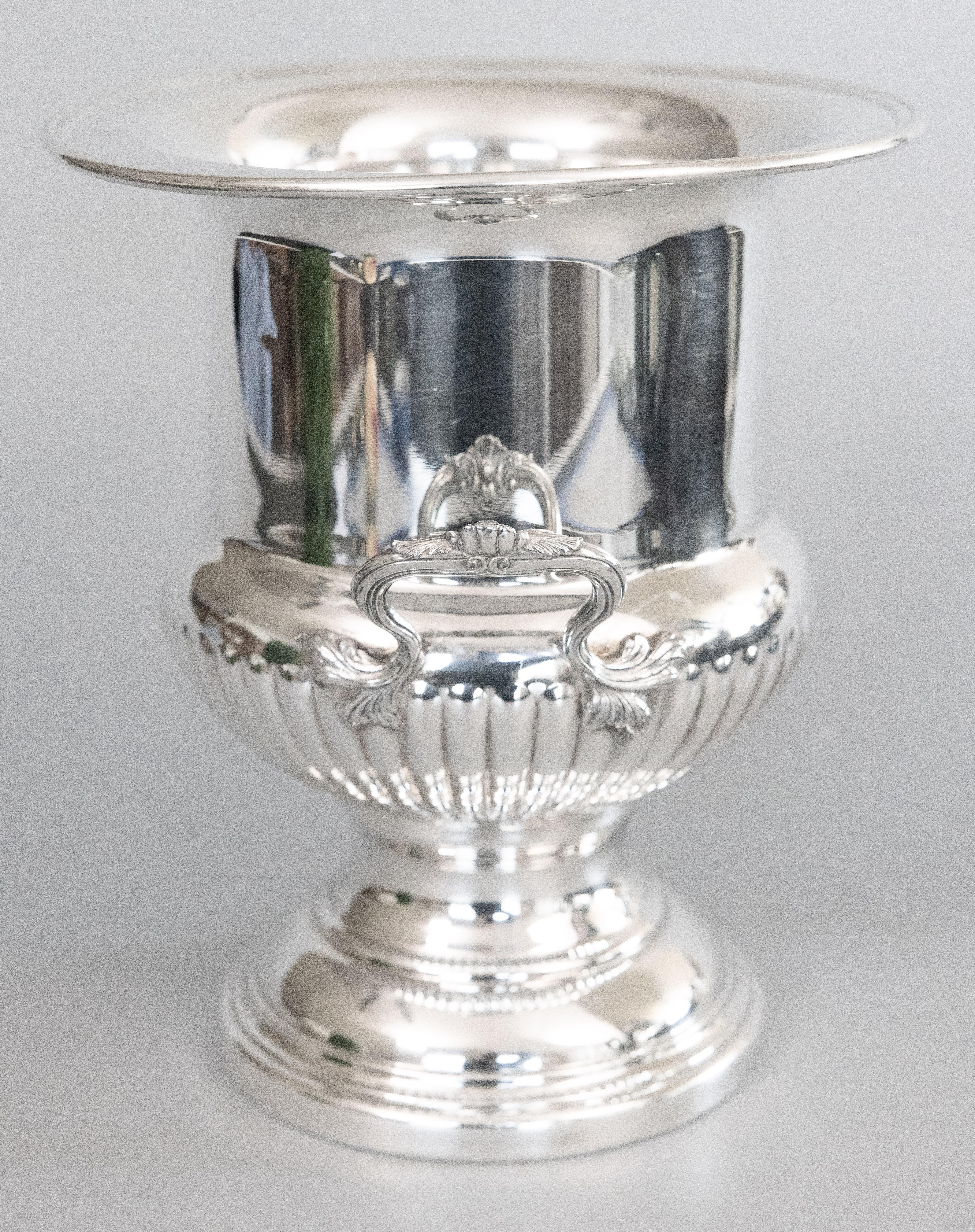Vintage French Fleuron Christofle Silber Platte Champagner Eimer Weinkühler (Französisch) im Angebot