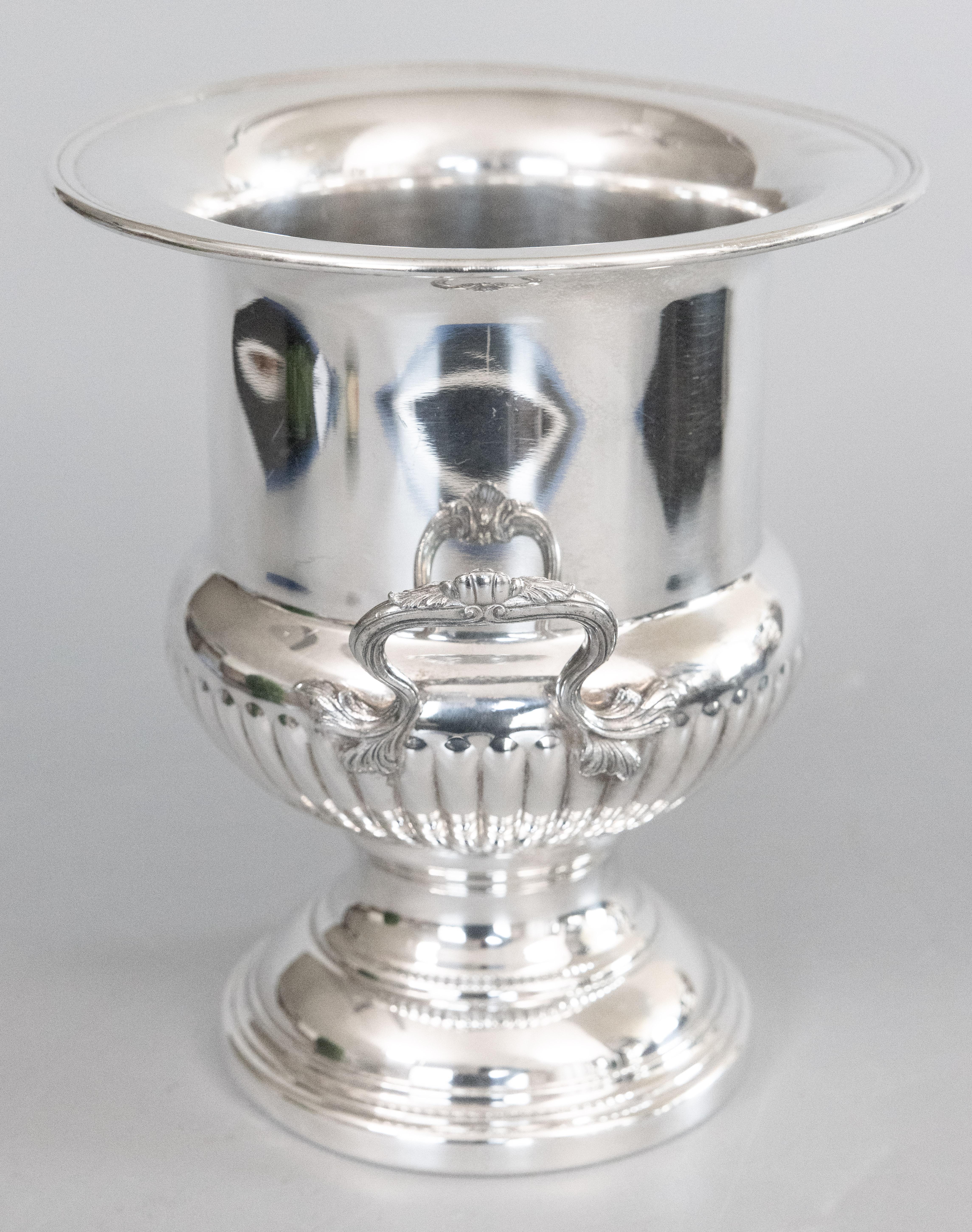 Vintage French Fleuron Christofle Silber Platte Champagner Eimer Weinkühler (Metallarbeit) im Angebot