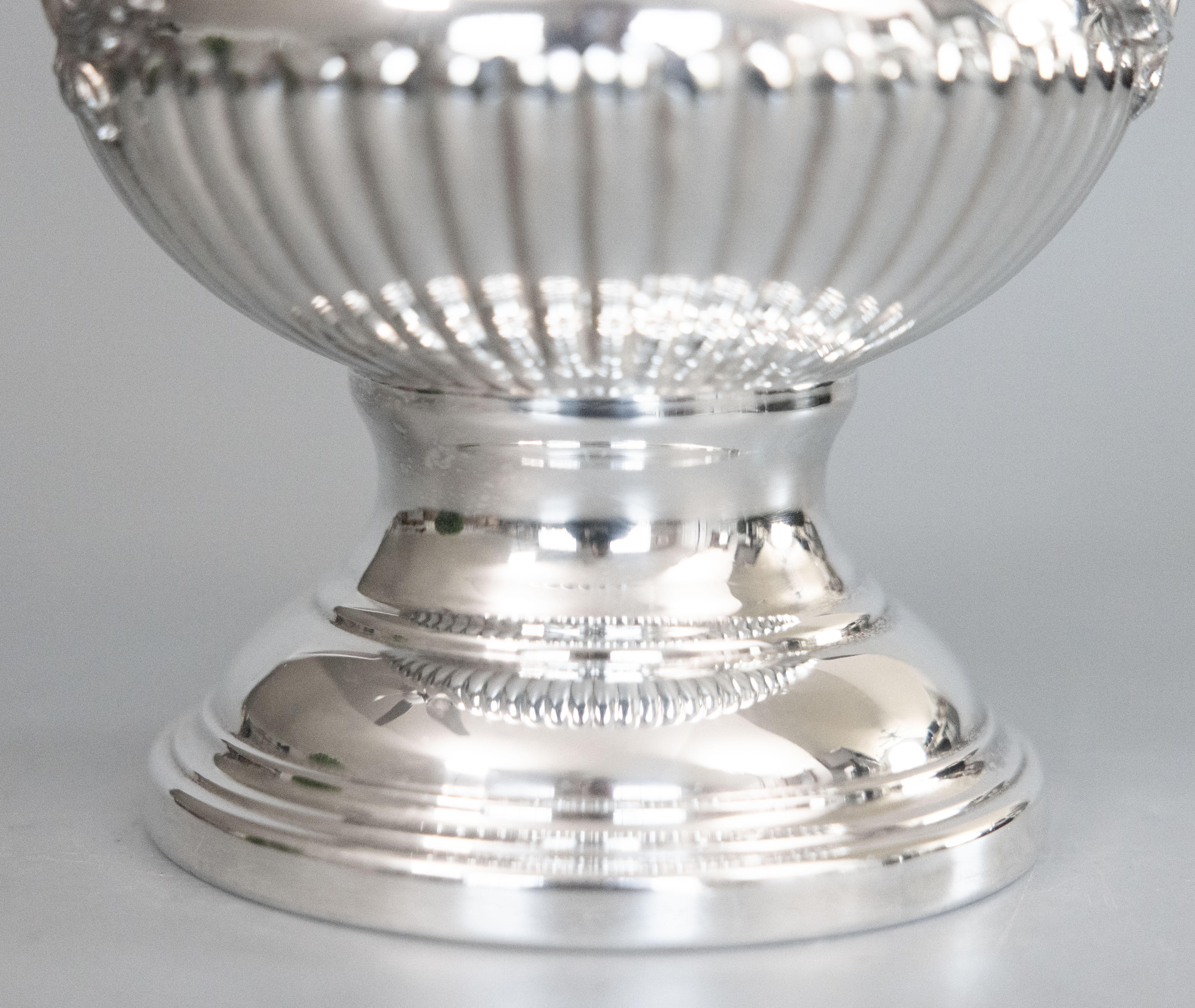 Vintage French Fleuron Christofle Silber Platte Champagner Eimer Weinkühler im Angebot 1