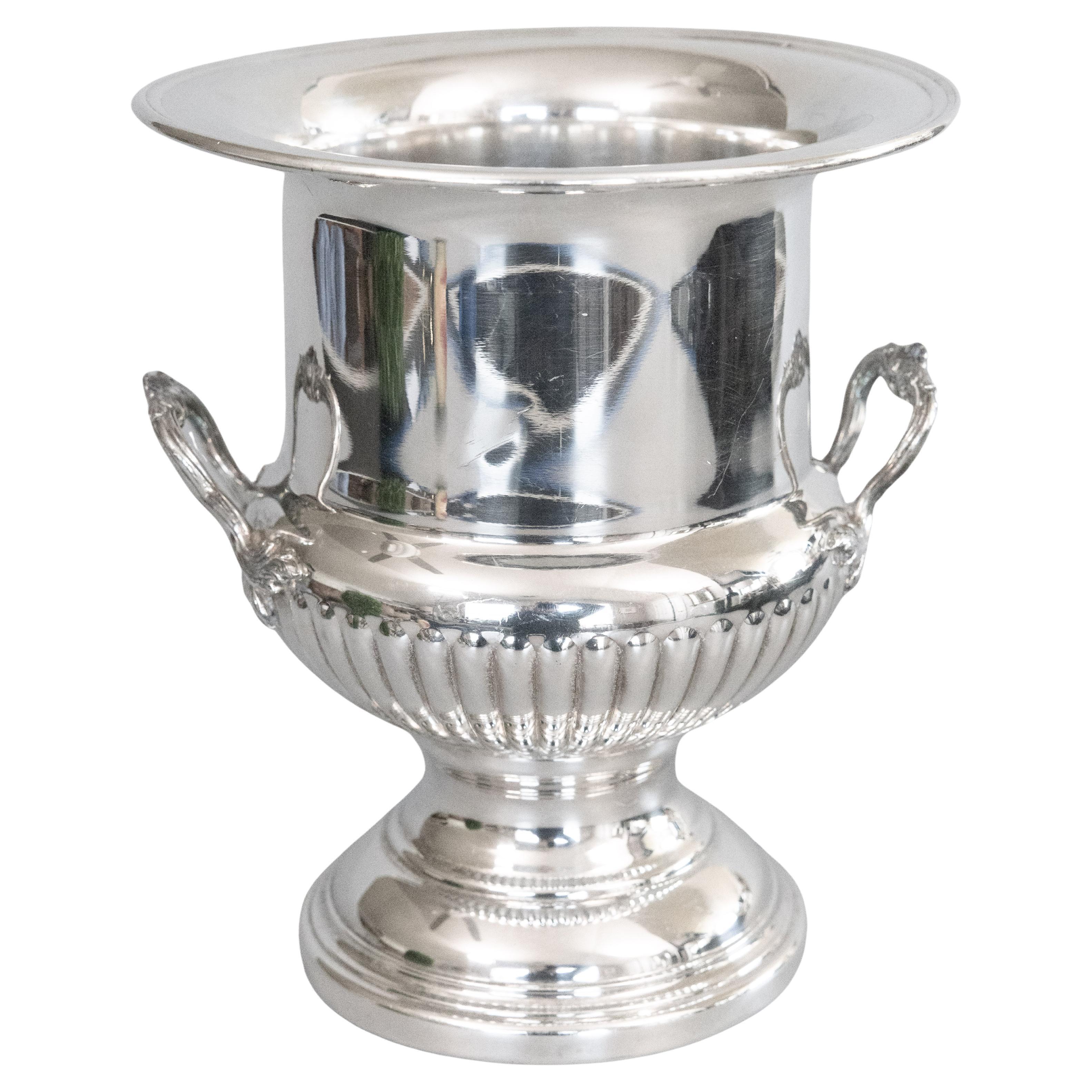 Vintage French Fleuron Christofle Silber Platte Champagner Eimer Weinkühler im Angebot