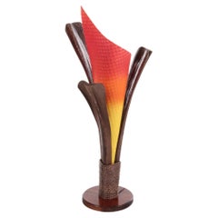 Lampadaire français vintage Flame, années 1980