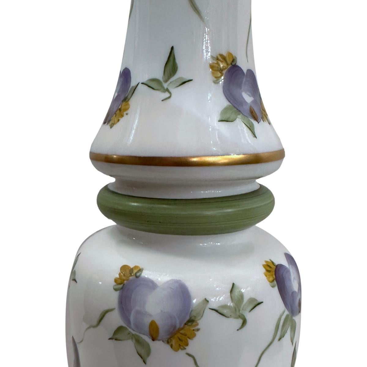 Milieu du XXe siècle Lampe florale française vintage en vente
